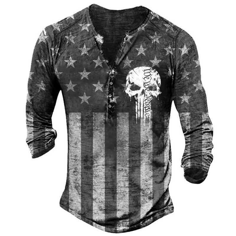 Printed Men's Street Long-sleeved Sports T-shirt